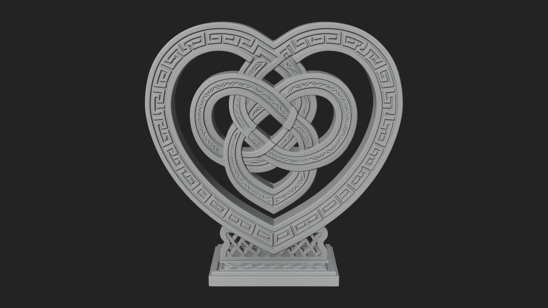 Ornate Framed Heart Plaque Design 293 3D Print Model 3D Model