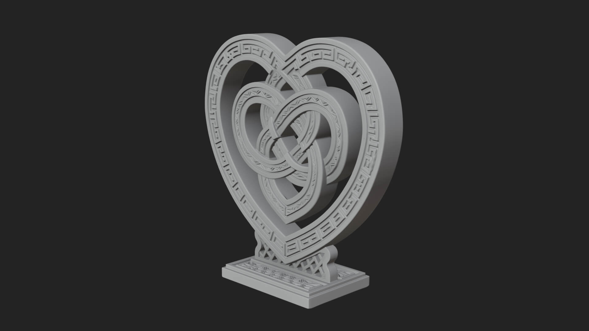 Ornate Framed Heart Plaque Design 293 3D Print Model 3D Model