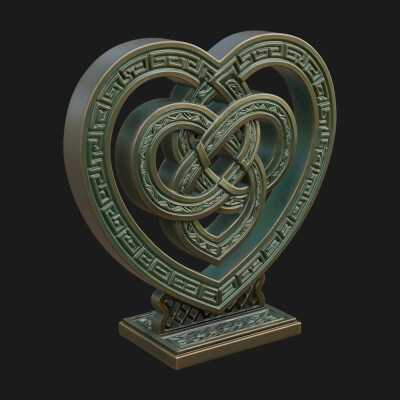 Ornate Framed Heart Plaque Design 293 3D Print Model