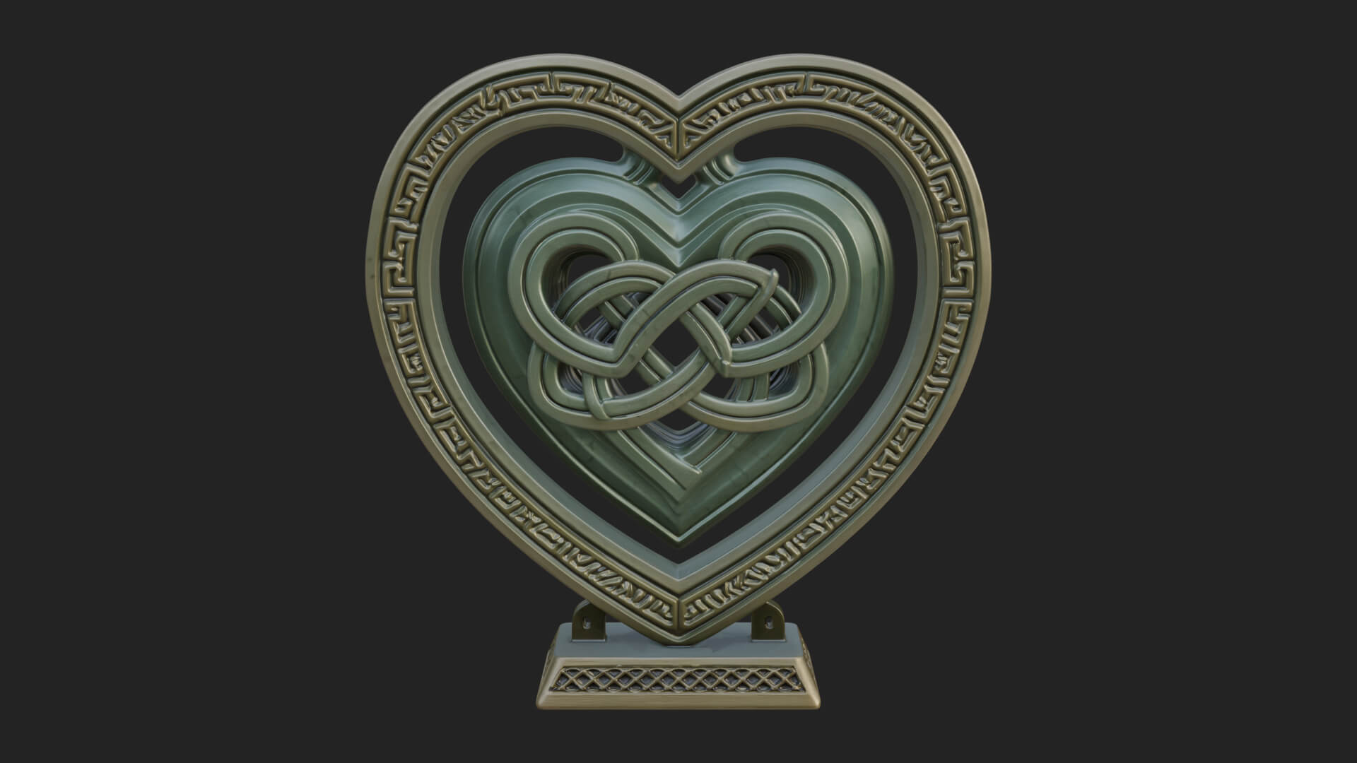 Ornate Framed Heart Plaque Design 294 3D Print Model 3D Model