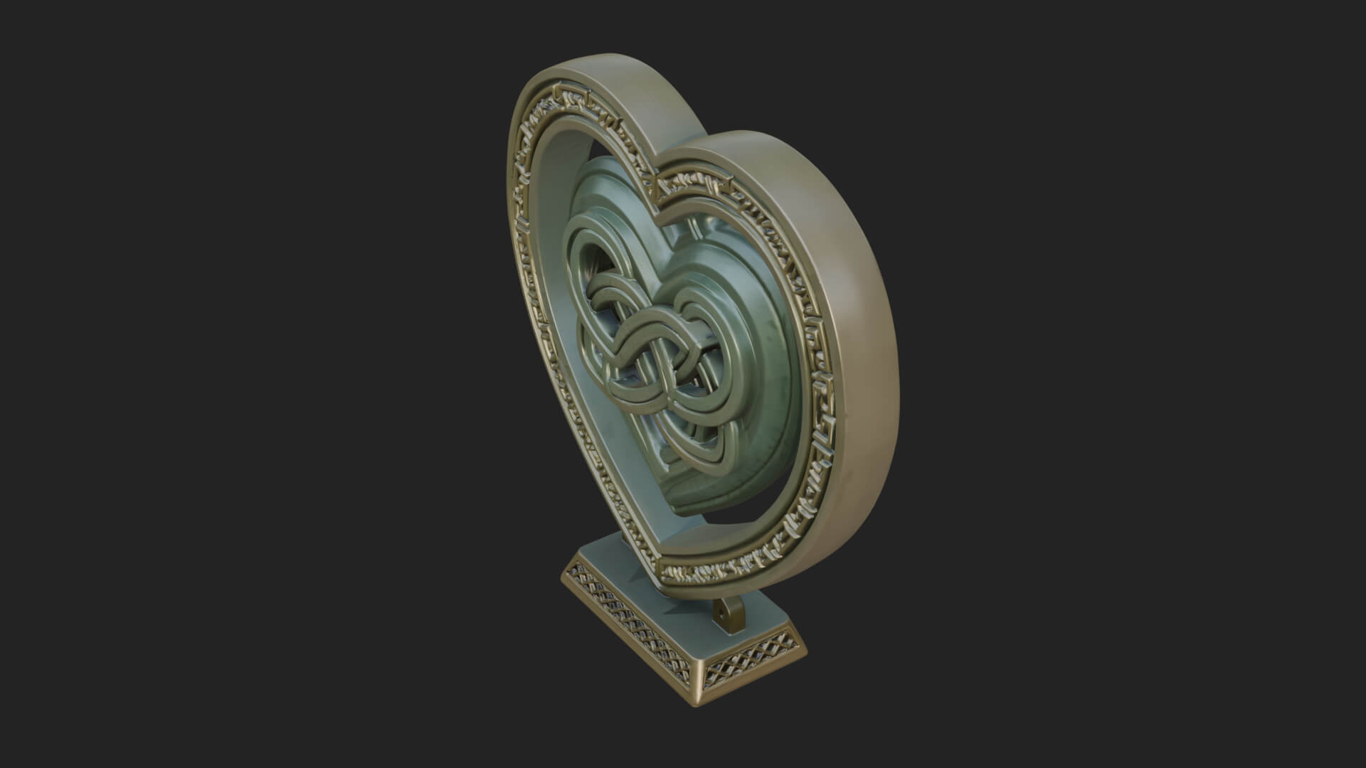 Ornate Framed Heart Plaque Design 294 3D Print Model 3D Model
