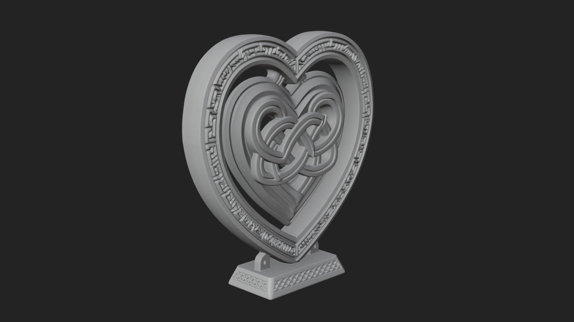 Ornate Framed Heart Plaque Design 294 3D Print Model 3D Model