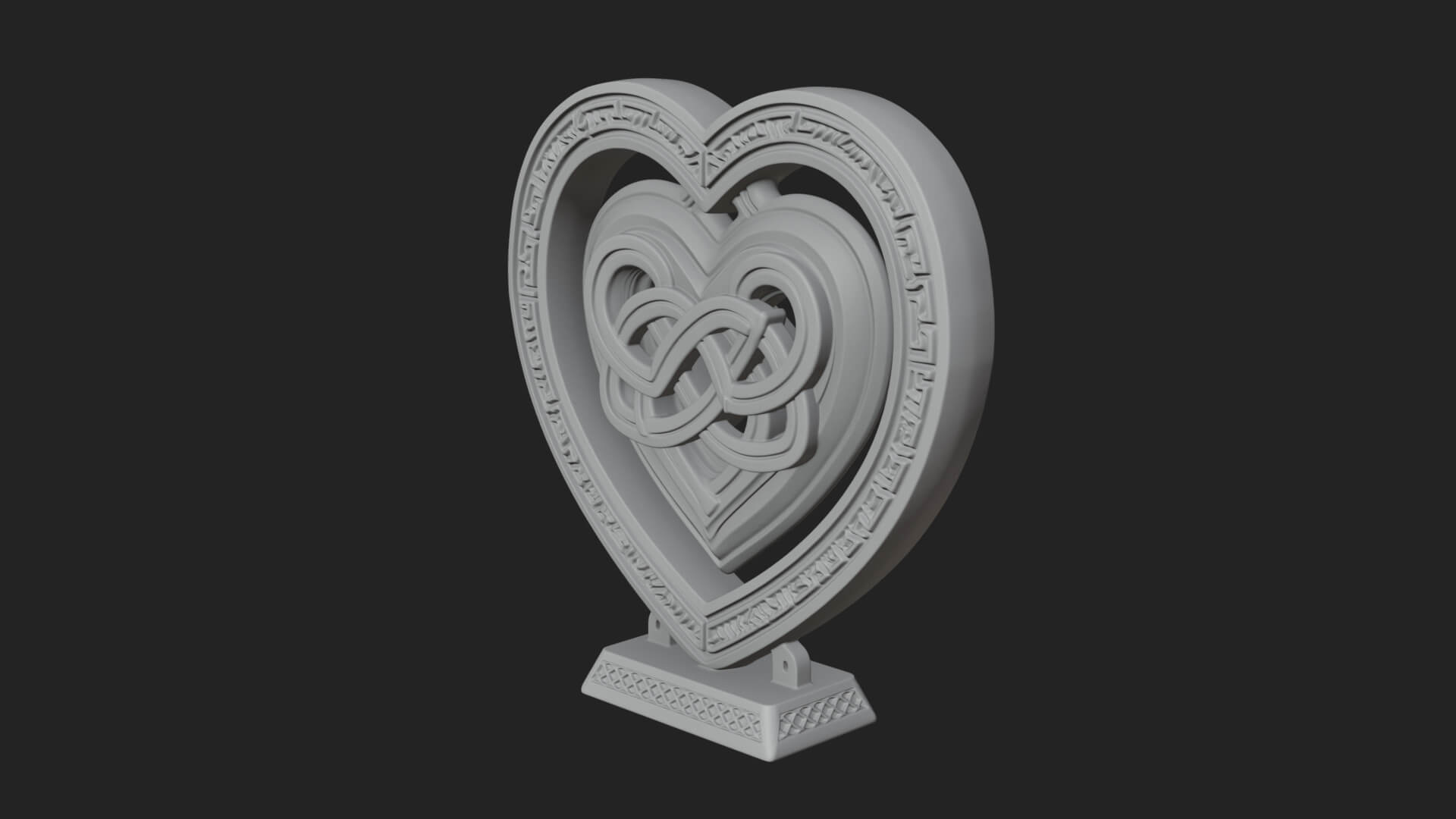 Ornate Framed Heart Plaque Design 294 3D Print Model 3D Model