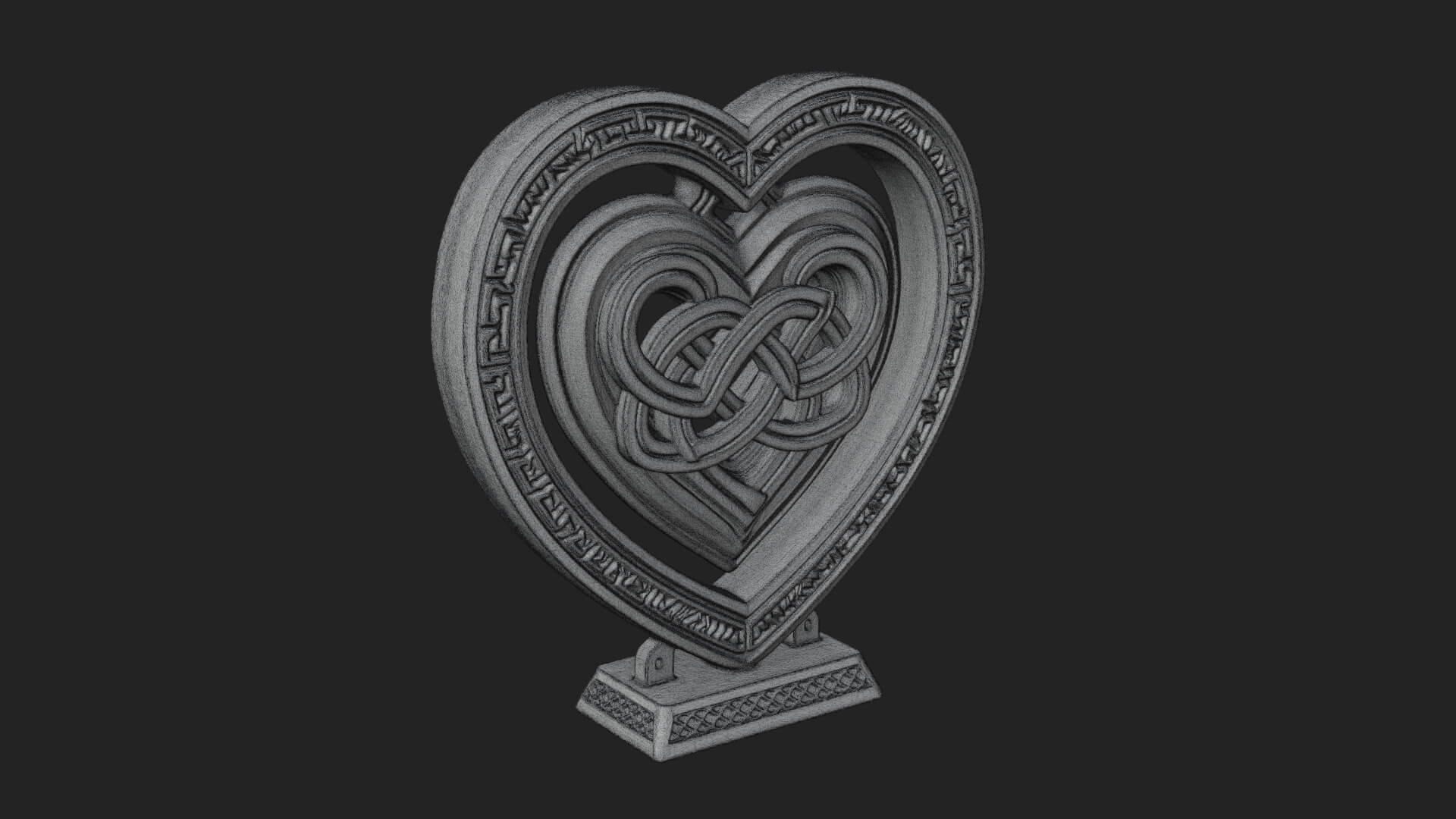 Ornate Framed Heart Plaque Design 294 3D Print Model 3D Model