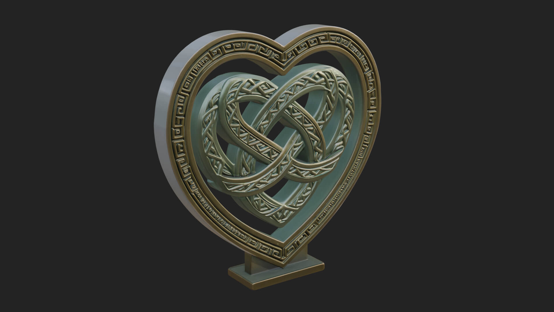 Ornate Framed Heart Plaque Design 295 3D Print Model 3D Model