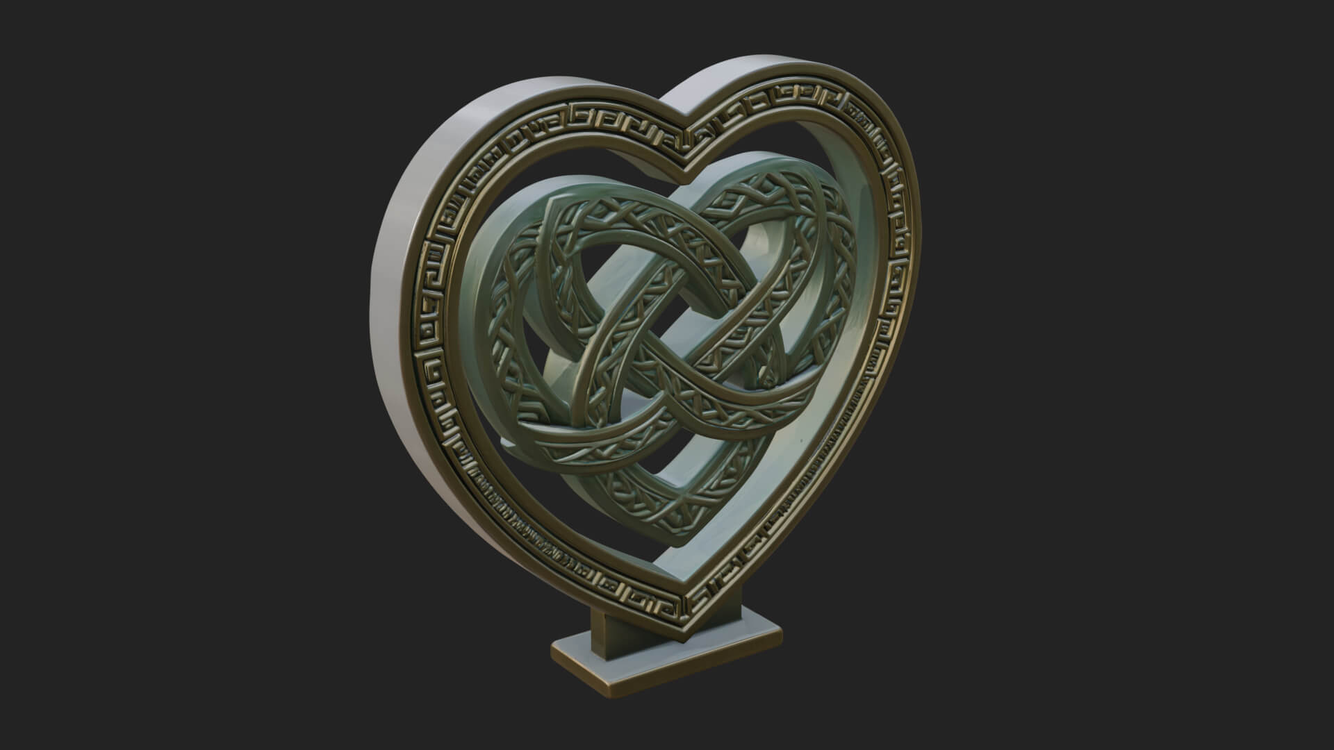 Ornate Framed Heart Plaque Design 295 3D Print Model 3D Model