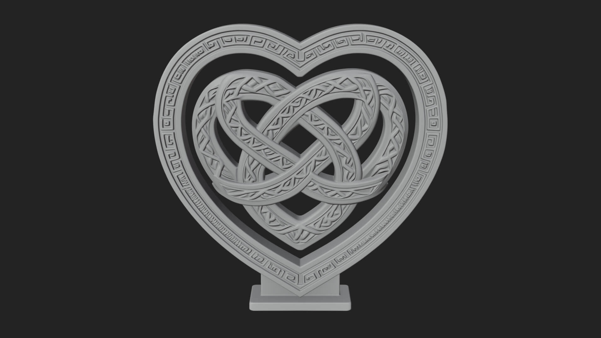 Ornate Framed Heart Plaque Design 295 3D Print Model 3D Model