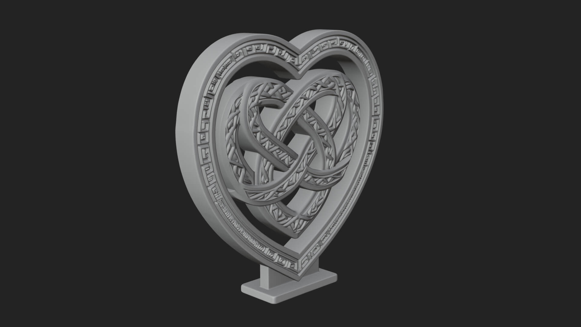 Ornate Framed Heart Plaque Design 295 3D Print Model 3D Model