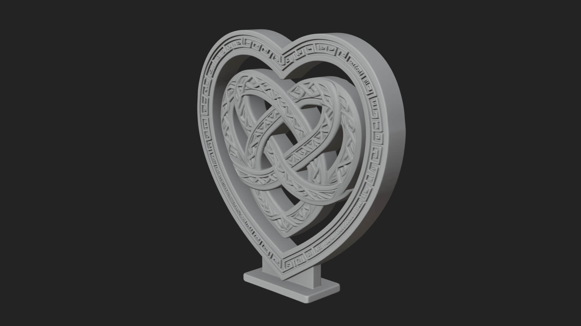 Ornate Framed Heart Plaque Design 295 3D Print Model 3D Model