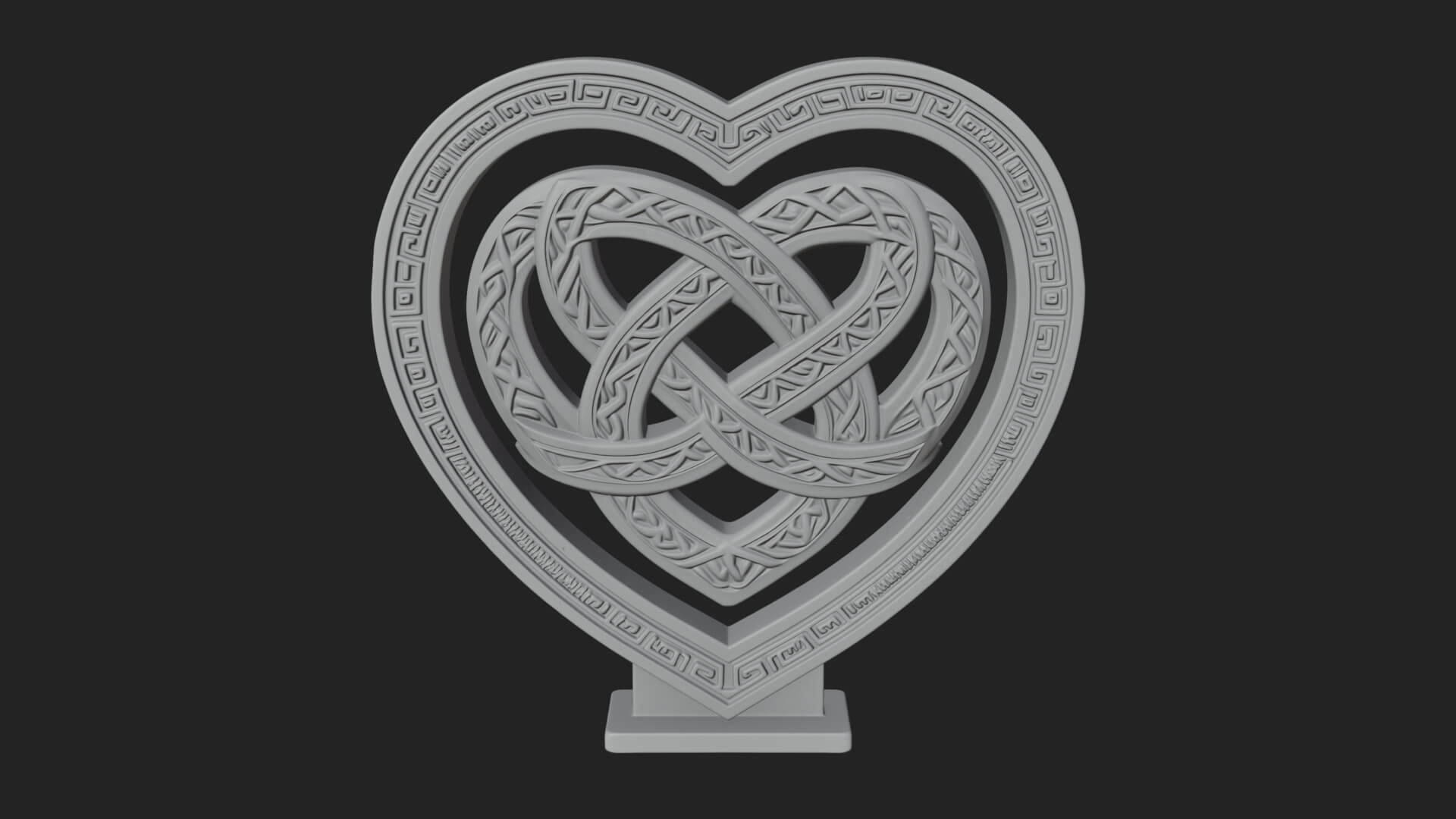 Ornate Framed Heart Plaque Design 295 3D Print Model 3D Model