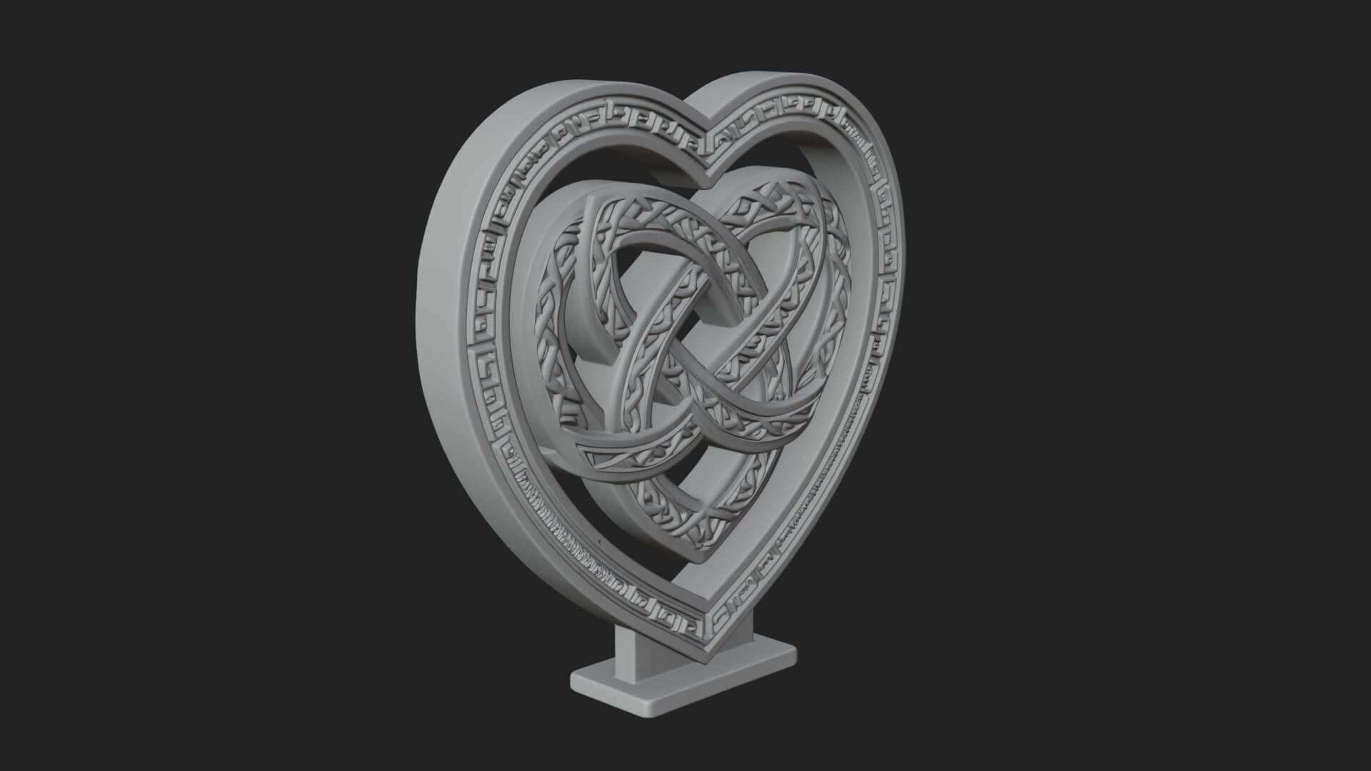 Ornate Framed Heart Plaque Design 295 3D Print Model 3D Model