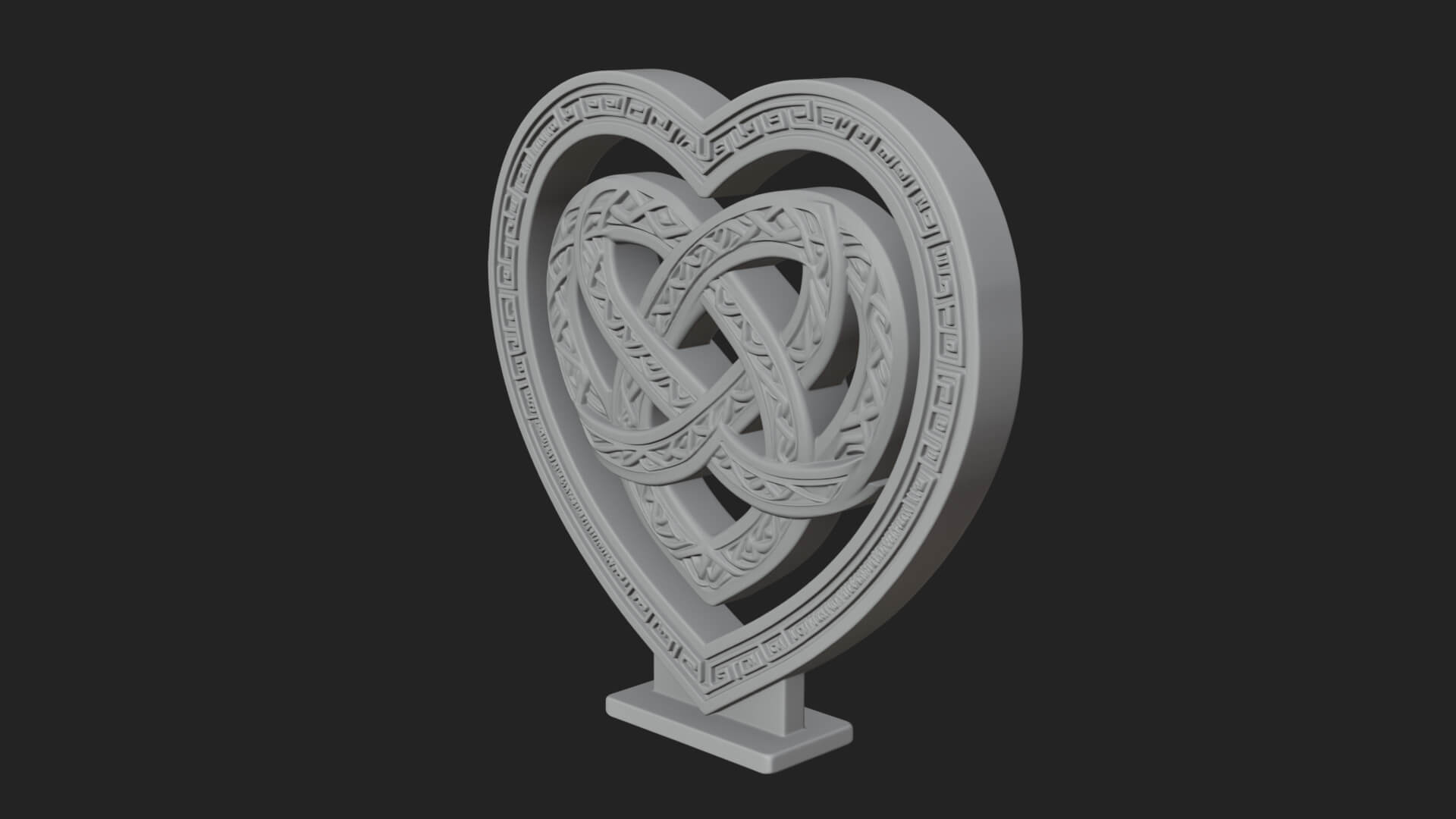 Ornate Framed Heart Plaque Design 295 3D Print Model 3D Model