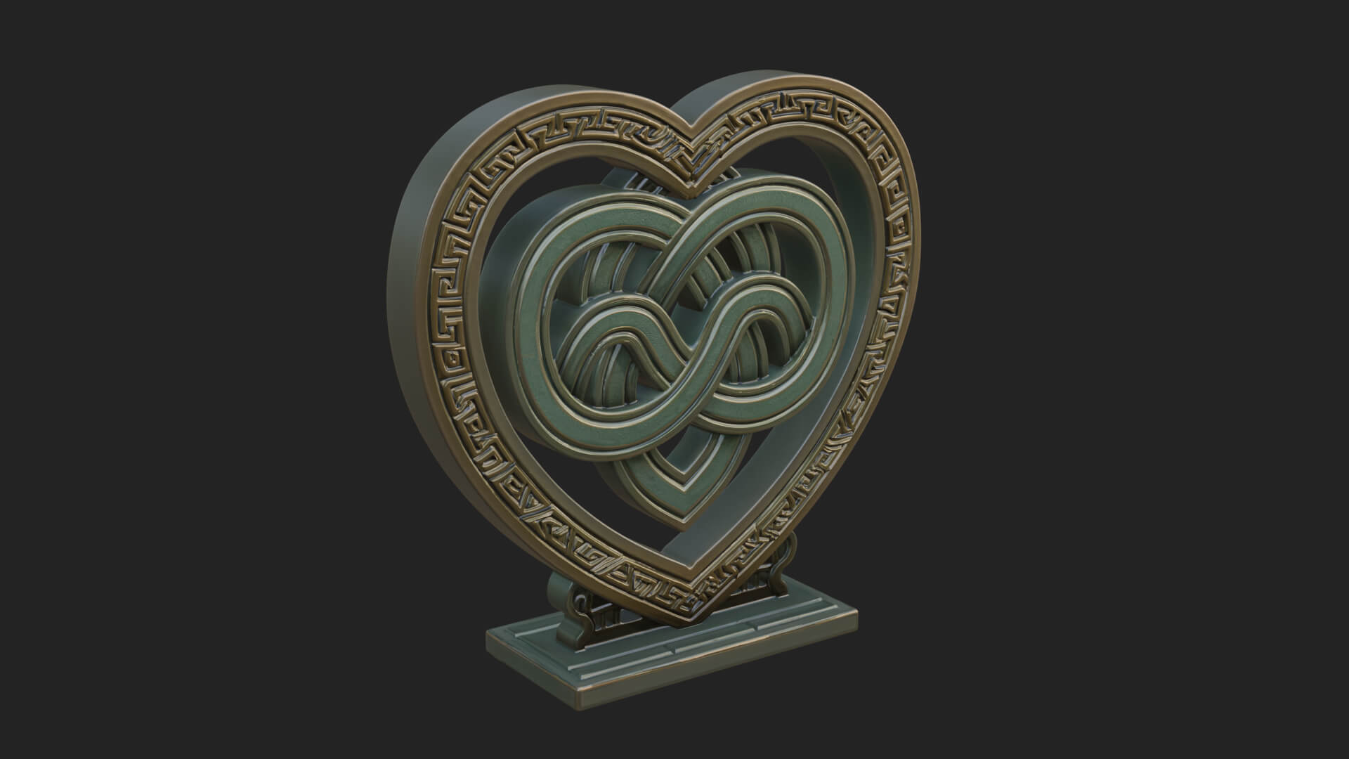Ornate Framed Heart Plaque Design 296 3D Print Model 3D Model