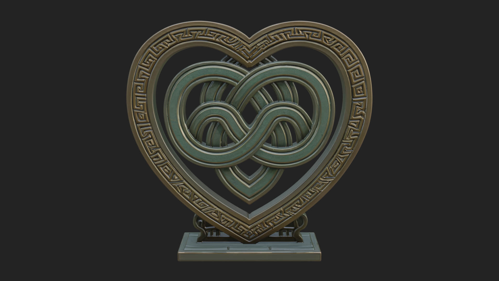 Ornate Framed Heart Plaque Design 296 3D Print Model 3D Model