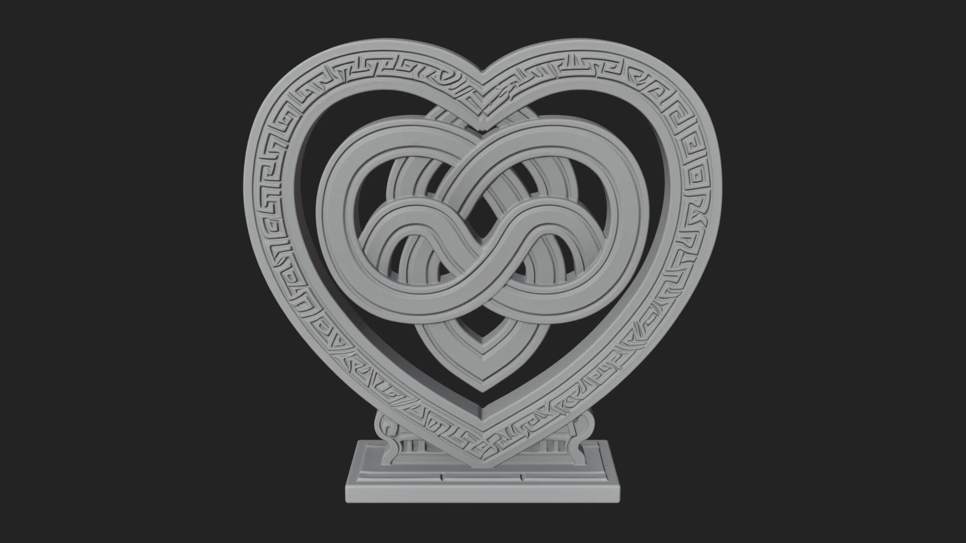 Ornate Framed Heart Plaque Design 296 3D Print Model 3D Model