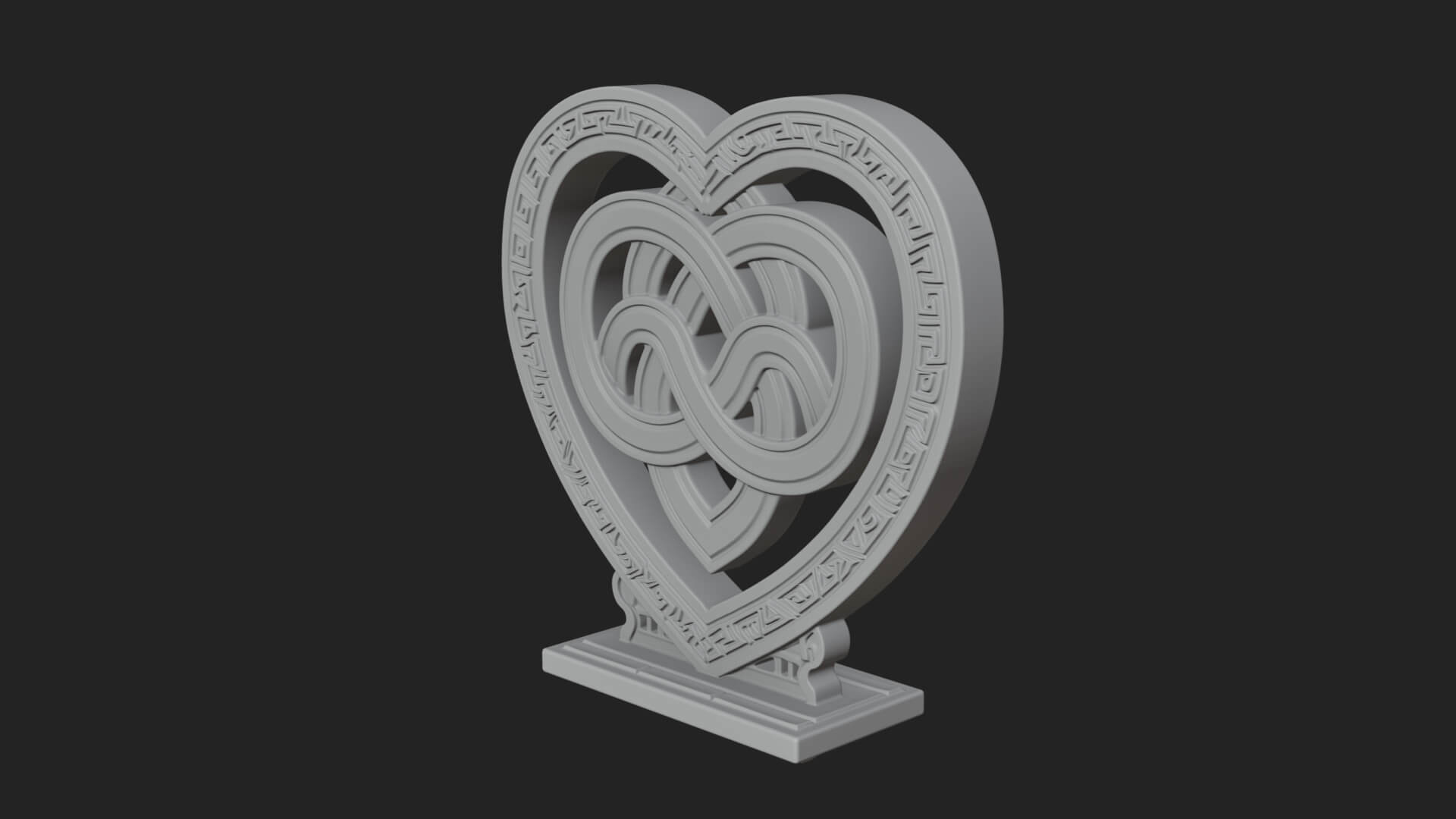 Ornate Framed Heart Plaque Design 296 3D Print Model 3D Model