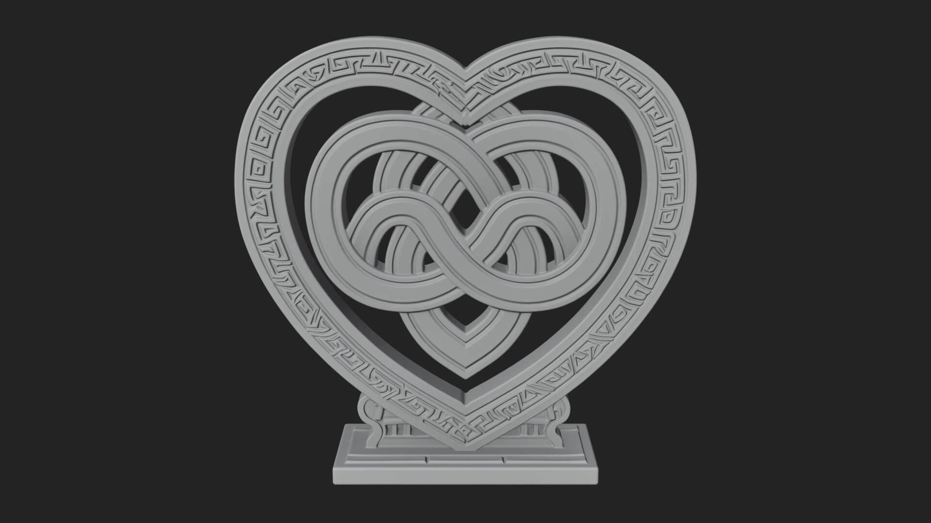Ornate Framed Heart Plaque Design 296 3D Print Model 3D Model