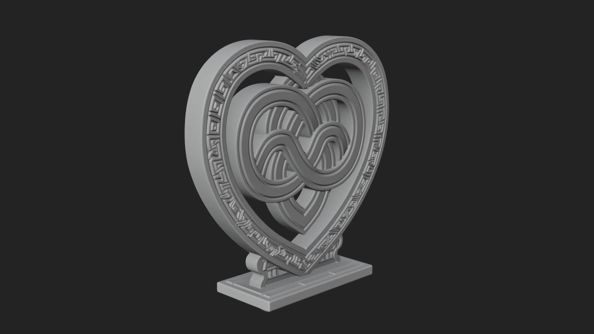 Ornate Framed Heart Plaque Design 296 3D Print Model 3D Model