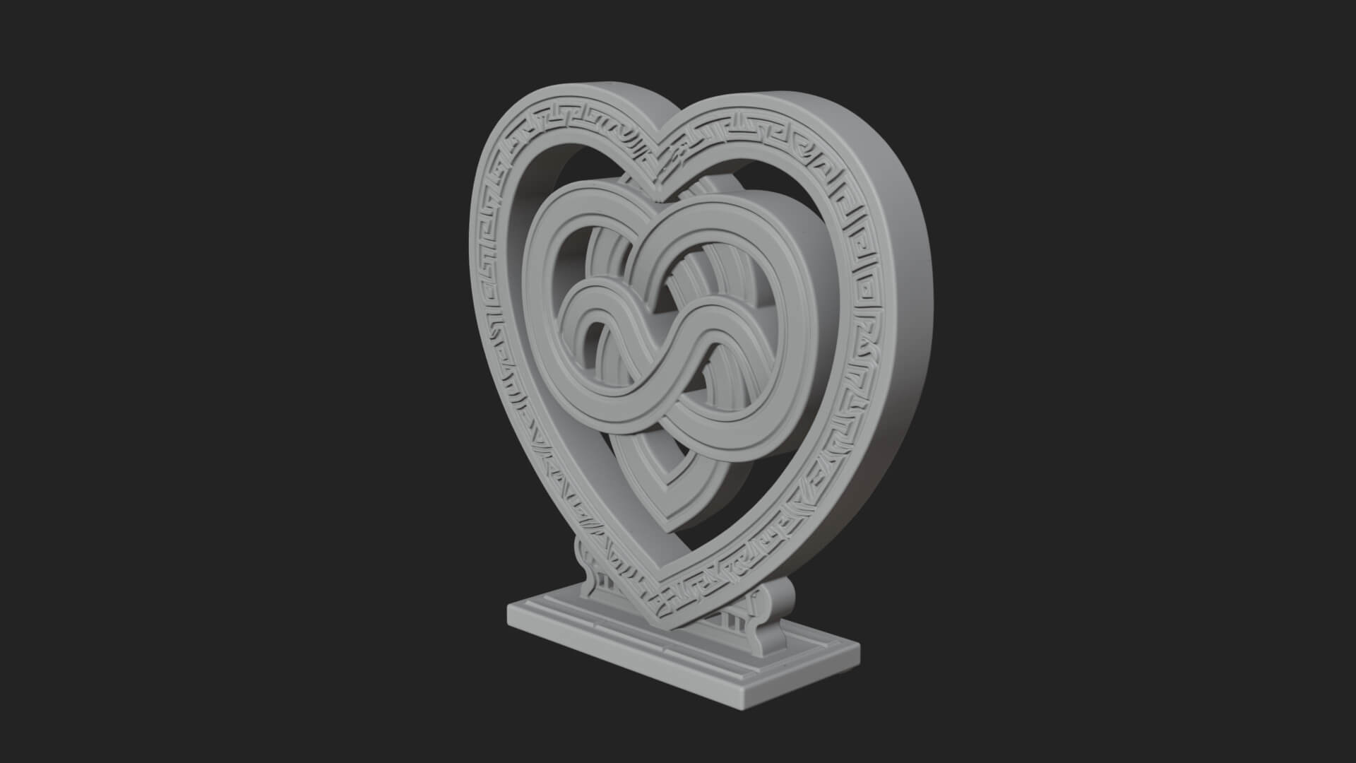 Ornate Framed Heart Plaque Design 296 3D Print Model 3D Model