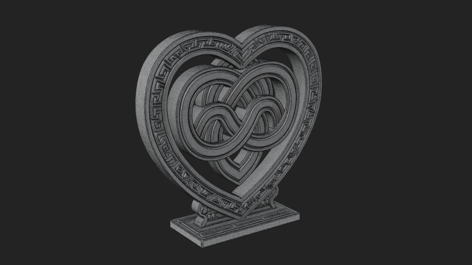 Ornate Framed Heart Plaque Design 296 3D Print Model 3D Model