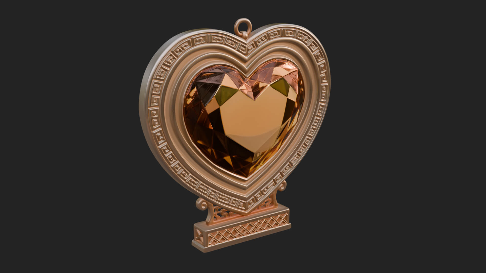 Ornate Framed Heart Plaque Design 297 3D Print Model 3D Model