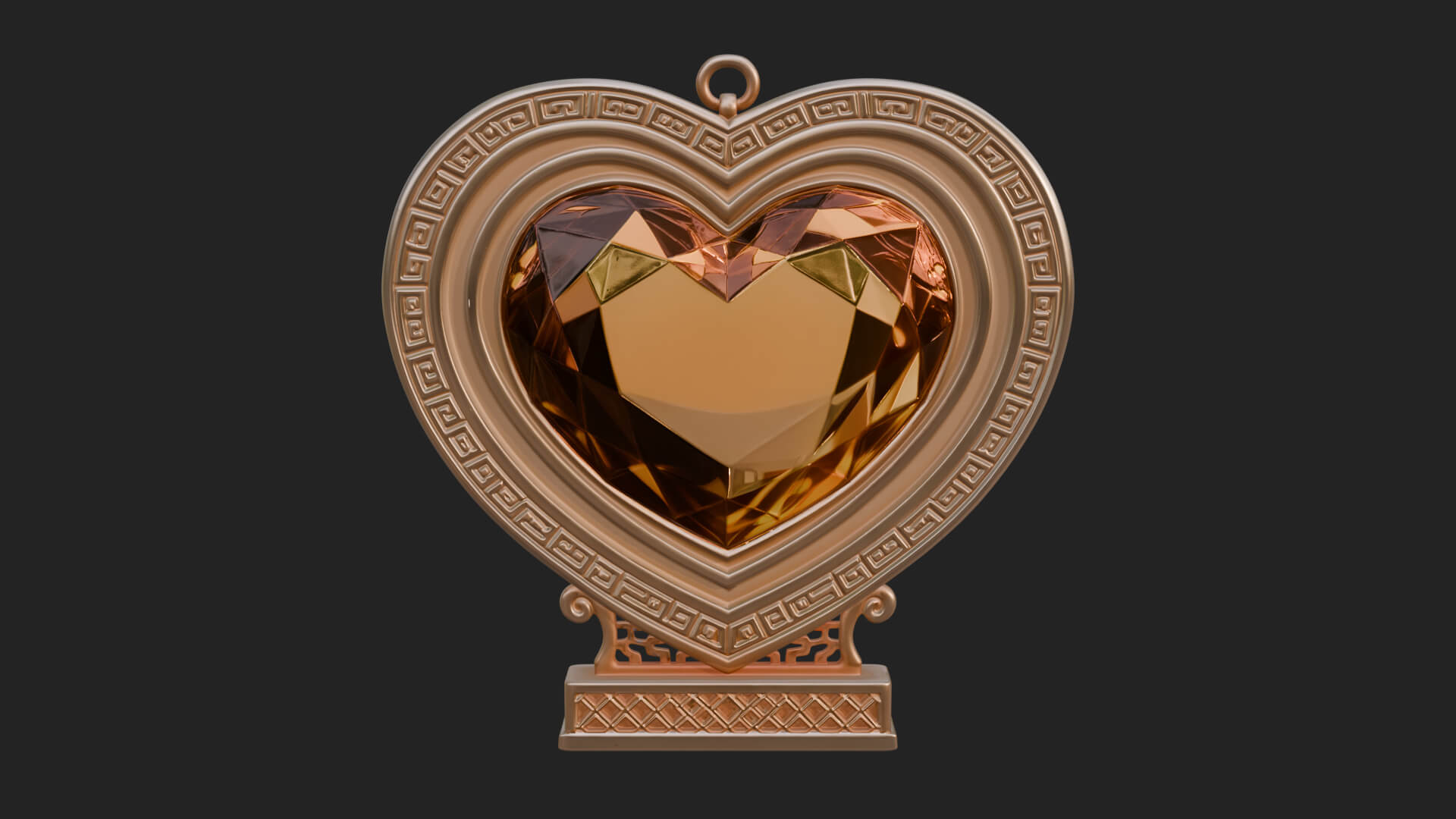 Ornate Framed Heart Plaque Design 297 3D Print Model 3D Model