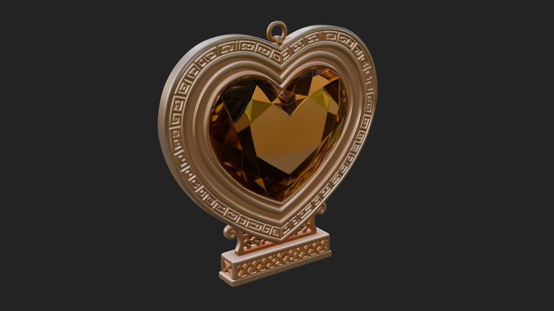 Ornate Framed Heart Plaque Design 297 3D Print Model 3D Model