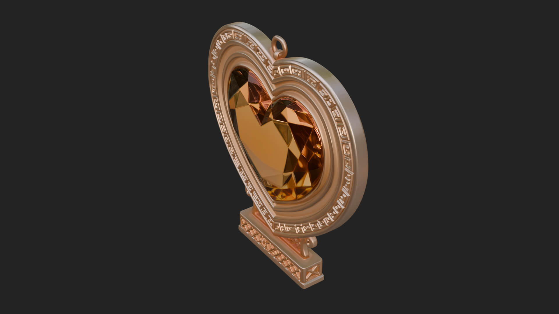 Ornate Framed Heart Plaque Design 297 3D Print Model 3D Model