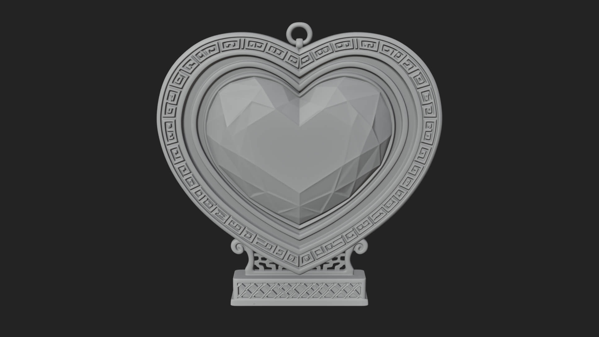 Ornate Framed Heart Plaque Design 297 3D Print Model 3D Model