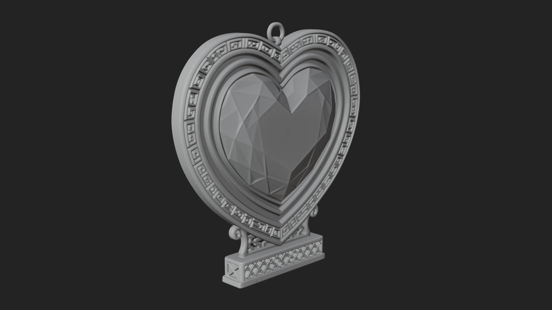 Ornate Framed Heart Plaque Design 297 3D Print Model 3D Model