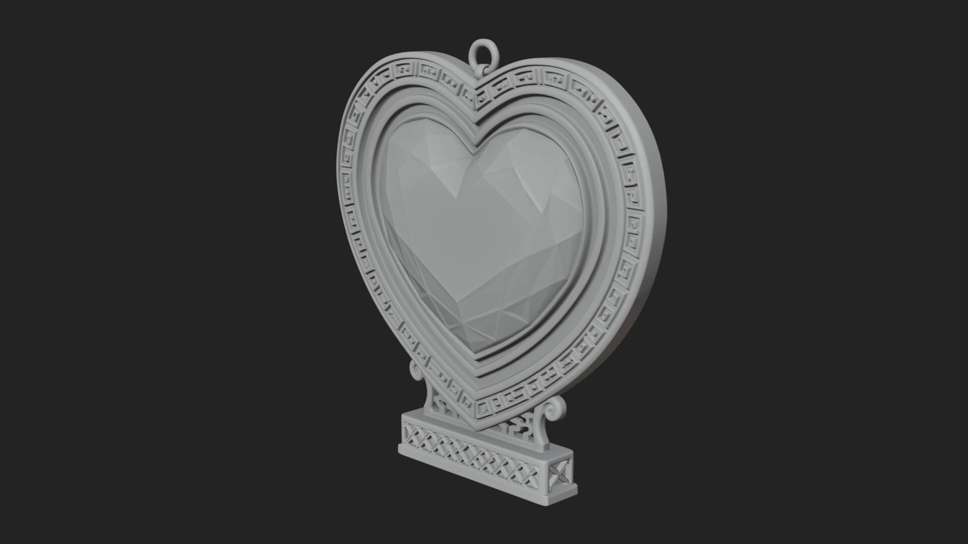 Ornate Framed Heart Plaque Design 297 3D Print Model 3D Model