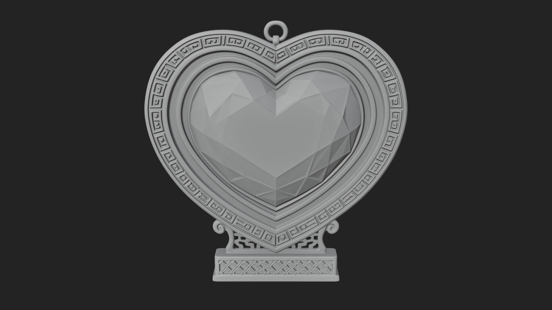 Ornate Framed Heart Plaque Design 297 3D Print Model 3D Model