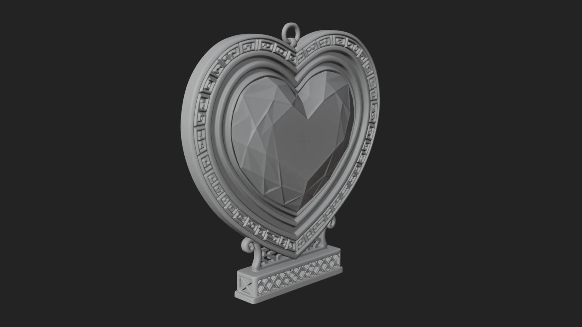 Ornate Framed Heart Plaque Design 297 3D Print Model 3D Model