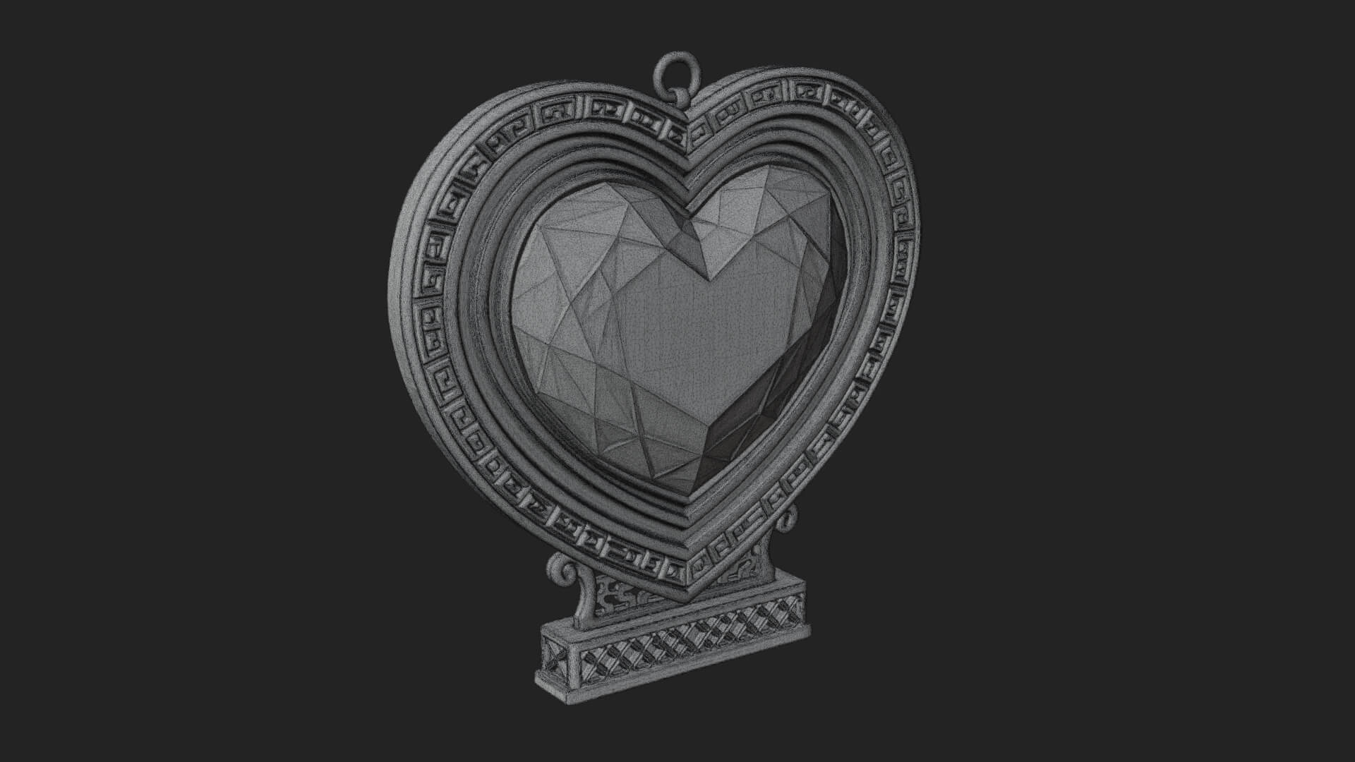 Ornate Framed Heart Plaque Design 297 3D Print Model 3D Model