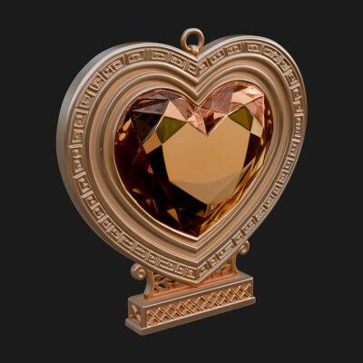 Ornate Framed Heart Plaque Design 297 3D Print Model