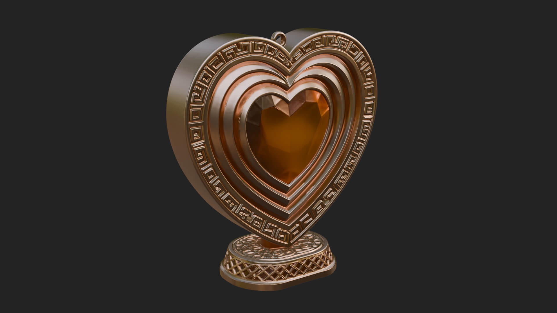 Ornate Framed Heart Plaque Design 298 3D Print Model 3D Model