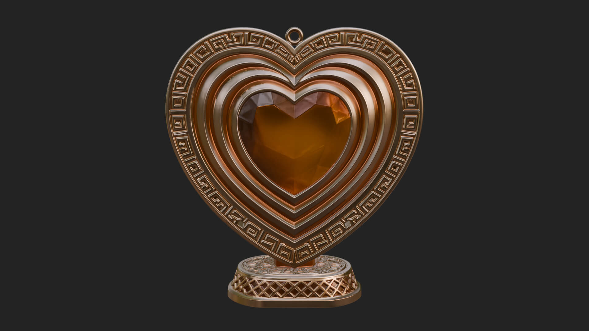 Ornate Framed Heart Plaque Design 298 3D Print Model 3D Model