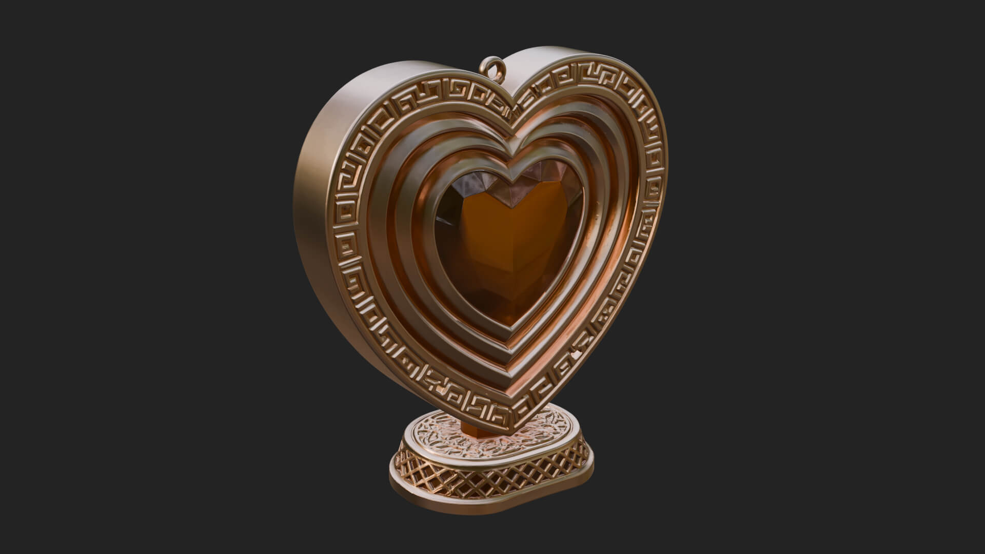 Ornate Framed Heart Plaque Design 298 3D Print Model 3D Model