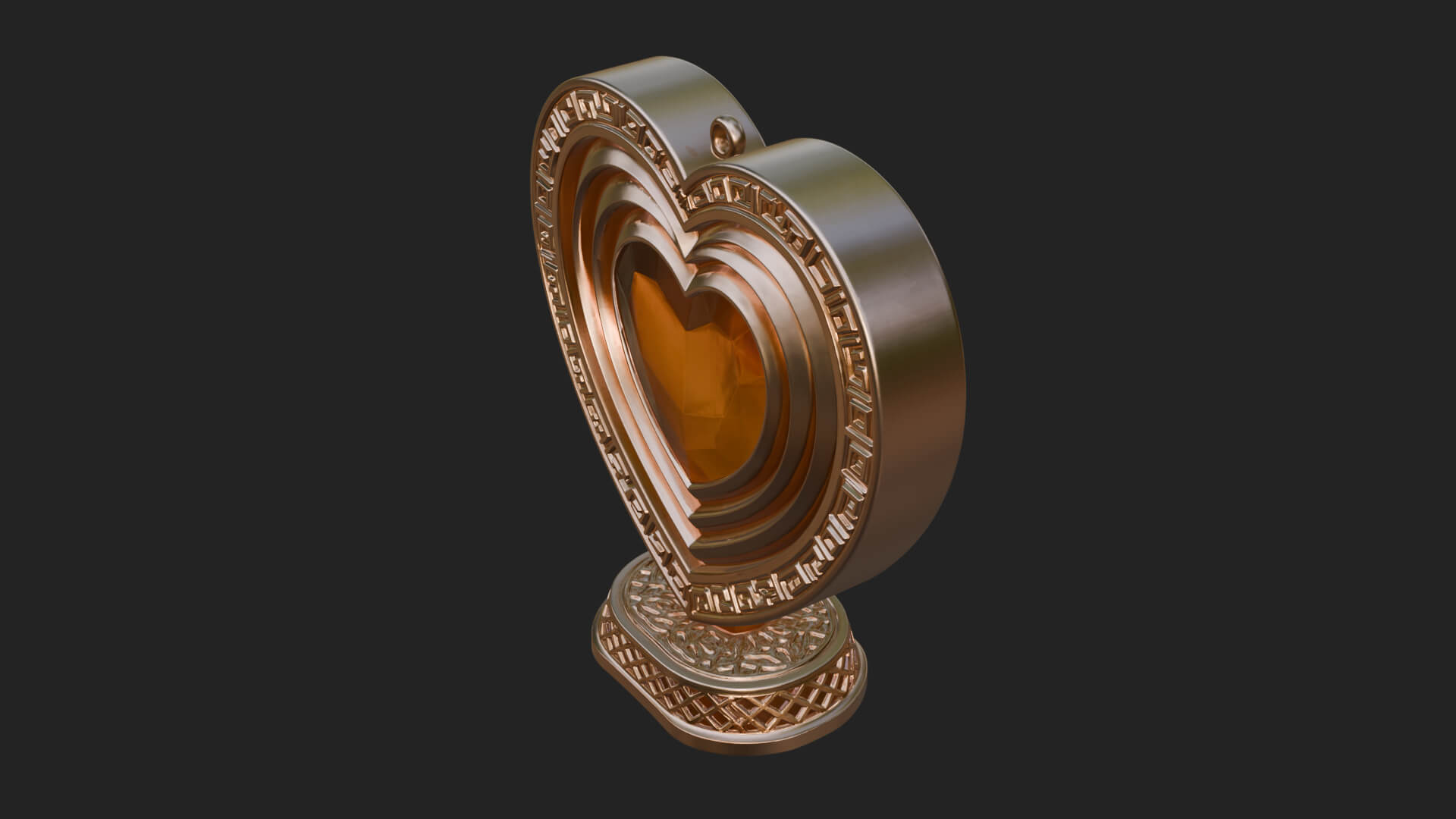 Ornate Framed Heart Plaque Design 298 3D Print Model 3D Model