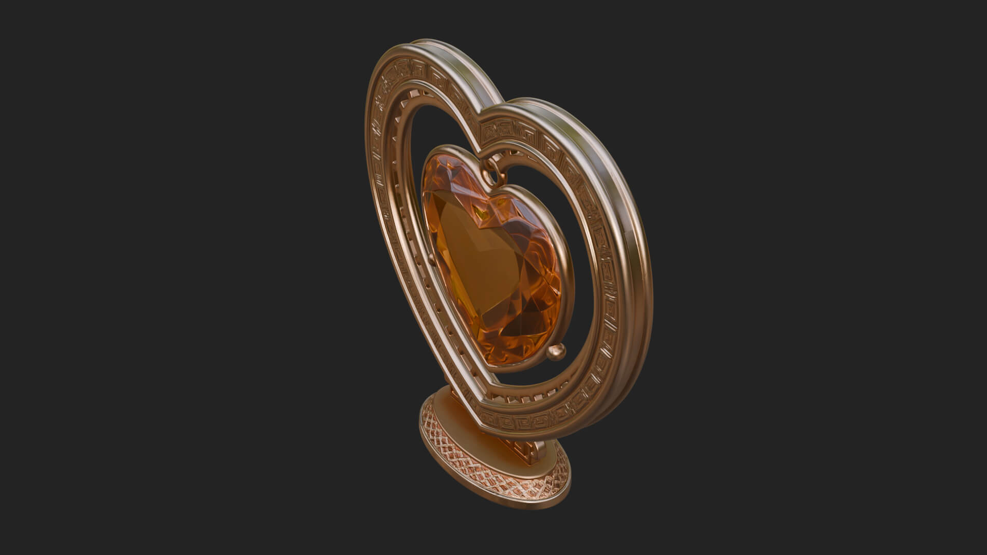 Ornate Framed Heart Plaque Design 299 3D Print Model 3D Model