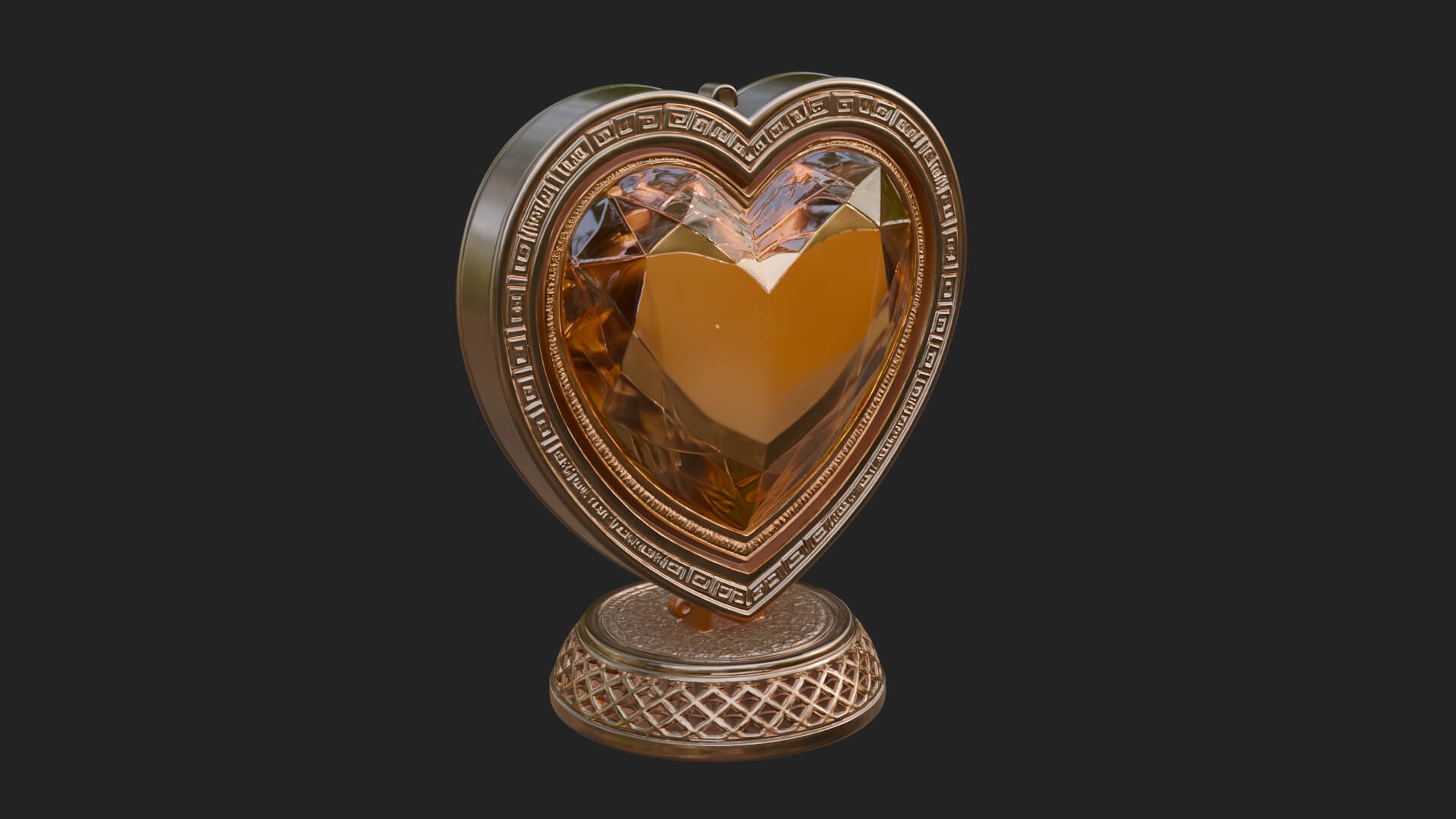 Ornate Framed Heart Plaque Design 300 3D Print Model 3D Model