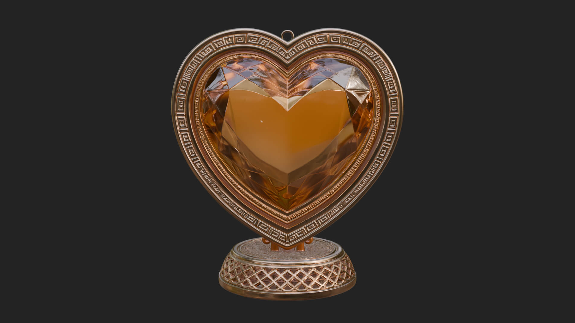 Ornate Framed Heart Plaque Design 300 3D Print Model 3D Model