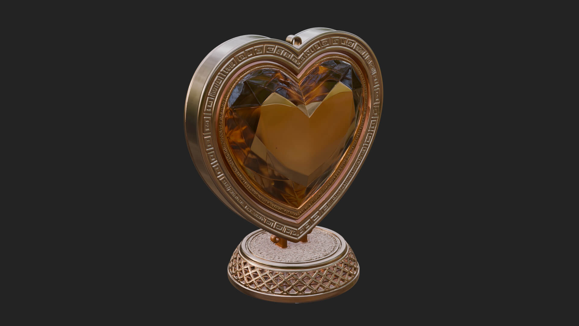 Ornate Framed Heart Plaque Design 300 3D Print Model 3D Model