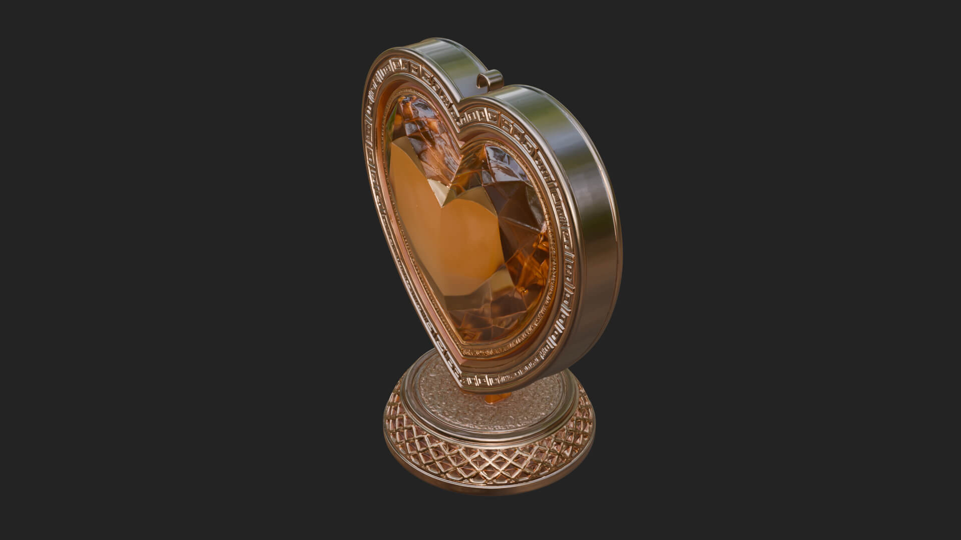 Ornate Framed Heart Plaque Design 300 3D Print Model 3D Model