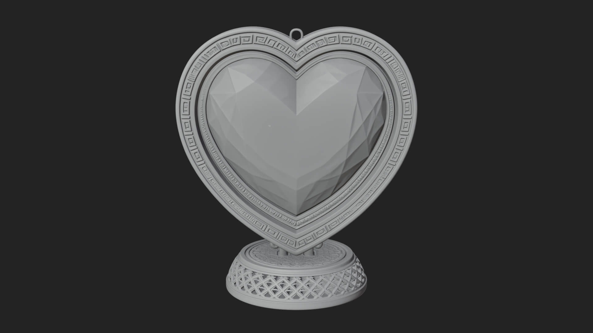 Ornate Framed Heart Plaque Design 300 3D Print Model 3D Model