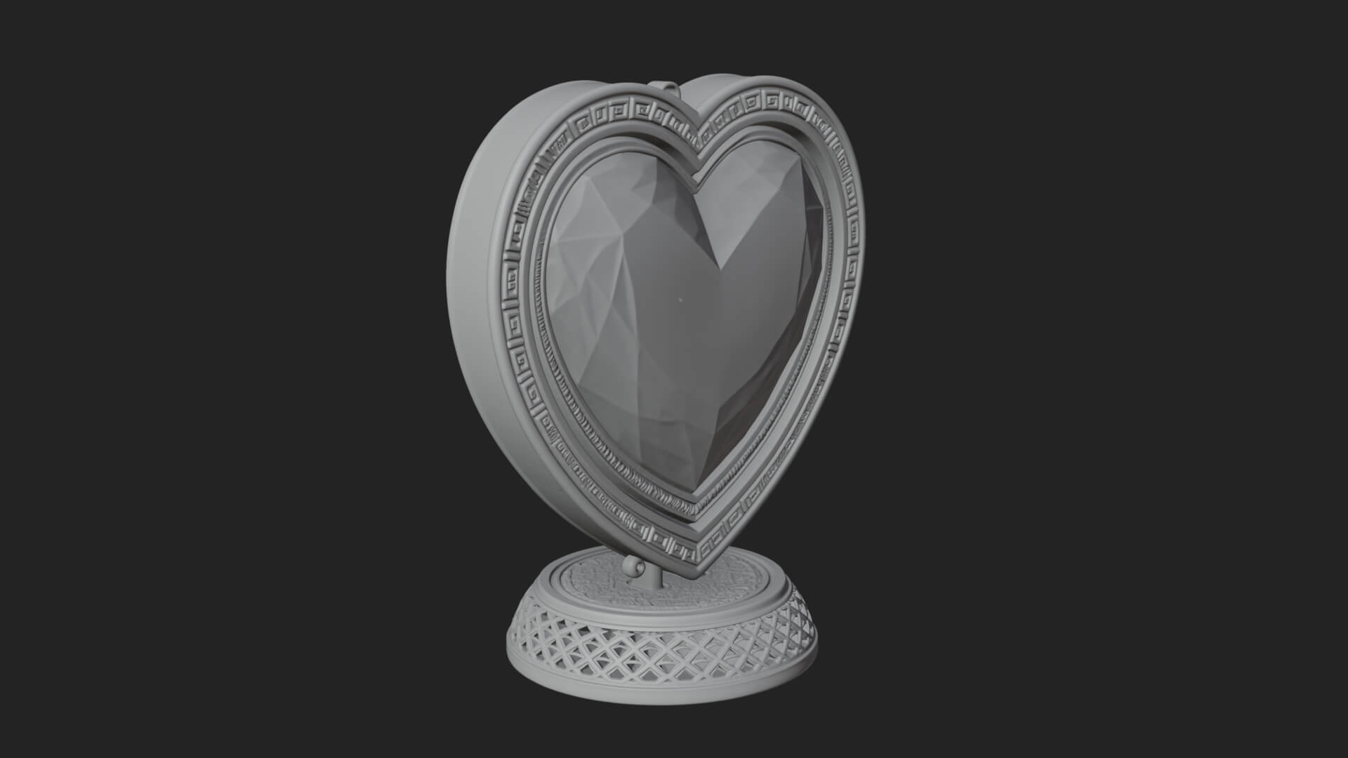 Ornate Framed Heart Plaque Design 300 3D Print Model 3D Model