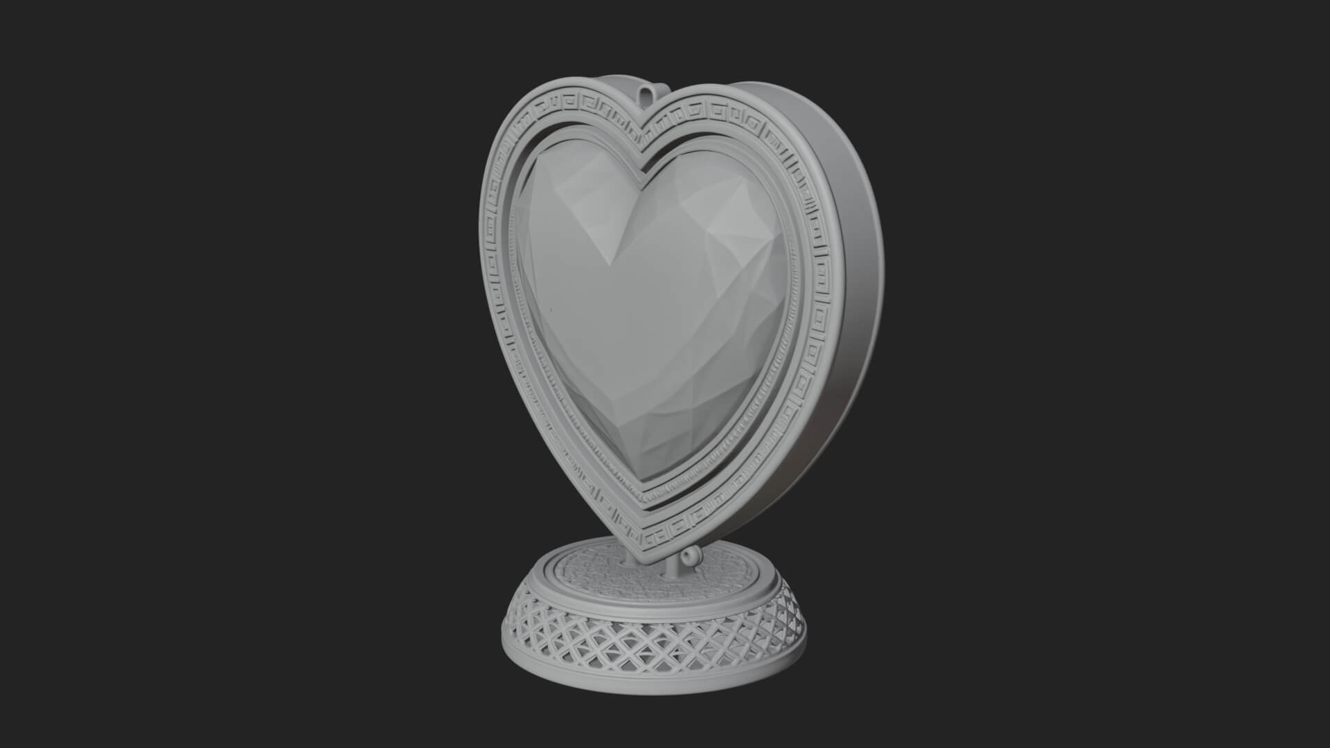 Ornate Framed Heart Plaque Design 300 3D Print Model 3D Model