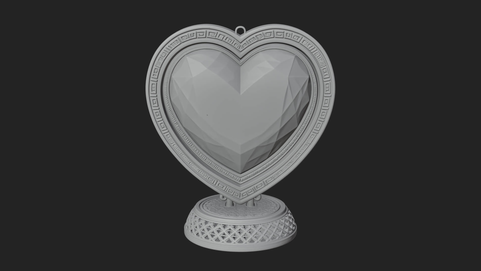 Ornate Framed Heart Plaque Design 300 3D Print Model 3D Model