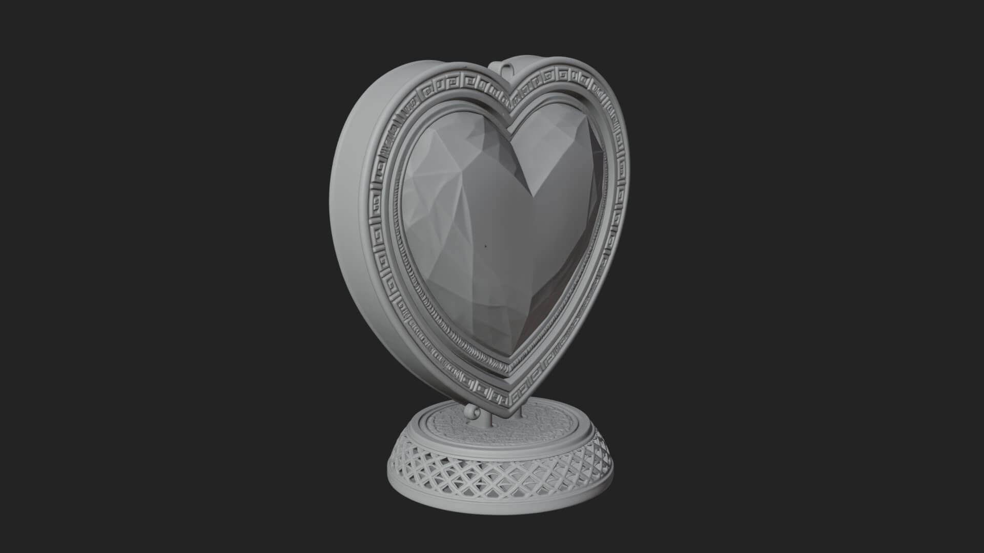 Ornate Framed Heart Plaque Design 300 3D Print Model 3D Model