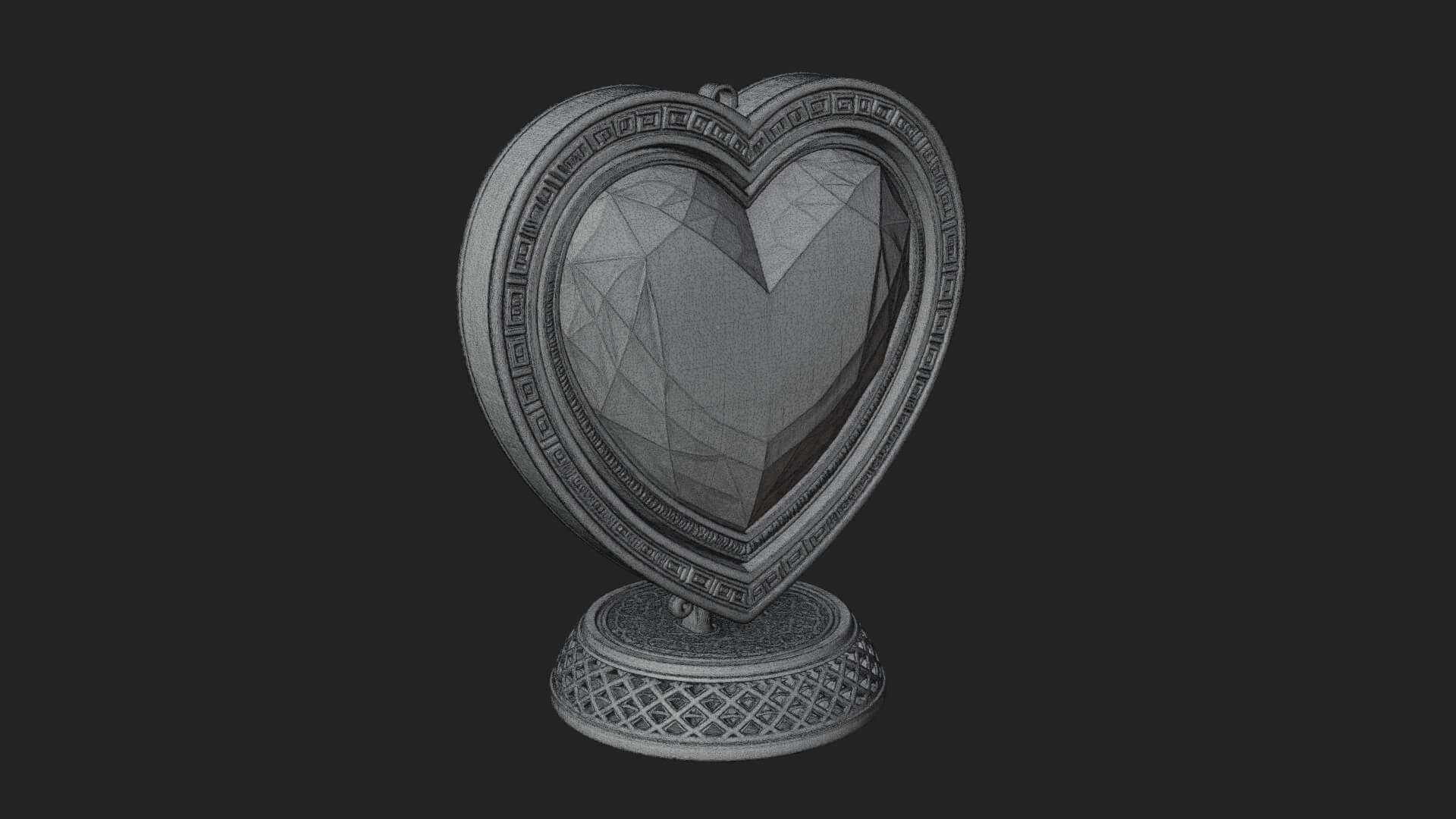 Ornate Framed Heart Plaque Design 300 3D Print Model 3D Model
